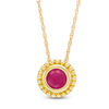 Thumbnail Image 0 of 5.0mm Ruby Bead Frame Pendant in 10K Gold