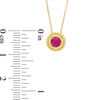 Thumbnail Image 2 of 5.0mm Ruby Bead Frame Pendant in 10K Gold