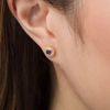 Thumbnail Image 2 of 4.0mm Amethyst Bead Frame Stud Earrings in 10K Gold