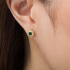 Thumbnail Image 2 of 4.0mm Emerald Bead Frame Stud Earrings in 10K Gold