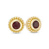 Thumbnail Image 0 of 4.0mm Garnet Bead Frame Stud Earrings in 10K Gold
