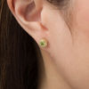 Thumbnail Image 1 of 4.0mm Peridot Bead Frame Stud Earrings in 10K Gold