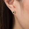 Thumbnail Image 2 of 4.0mm Blue Sapphire Bead Frame Stud Earrings in 10K Gold