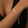 Thumbnail Image 1 of Italian Gold Curved Bar Bolo Bracelet in 14K Gold - 9.0"