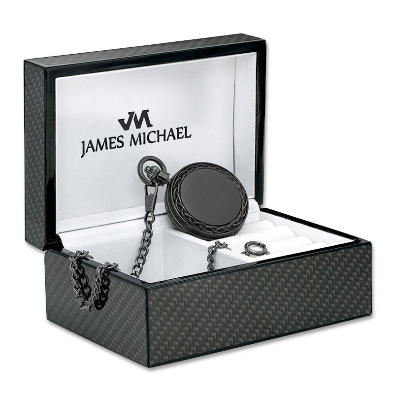 Main Image 2 of Men's James Michael Black Pocket Watch with Black Dial (Model: PQA181135C)
