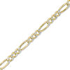 Thumbnail Image 0 of Italian Gold Men's 120 Gauge Diamond-Cut Figaro Chain Bracelet in 14K Two-Tone Gold - 8.0"