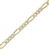 Thumbnail Image 1 of Italian Gold 120 Gauge Diamond-Cut Figaro Chain Bracelet in 14K Two-Tone Gold - 8.0"