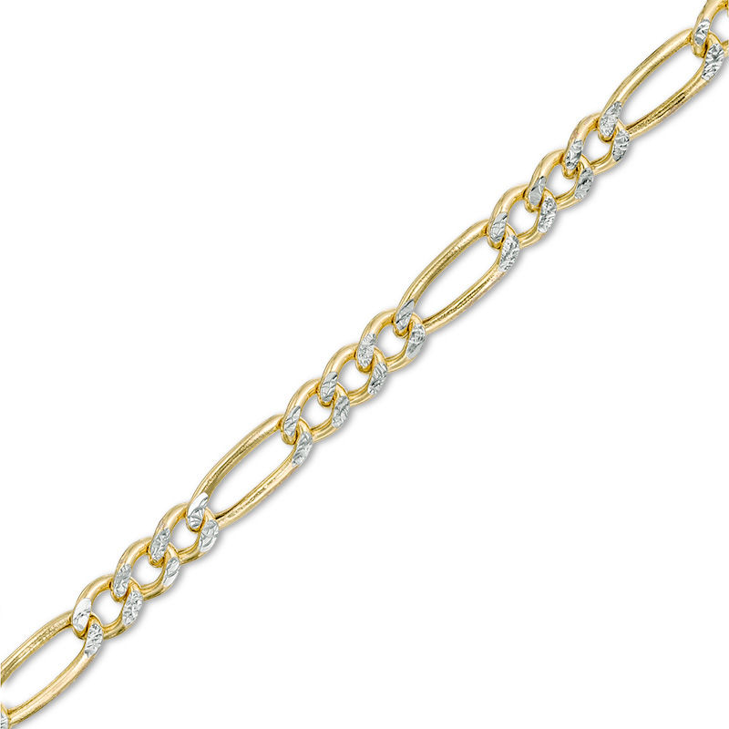 Italian Gold Men's 120 Gauge Diamond-Cut Figaro Chain Bracelet in 14K Two-Tone Gold - 8.0"|Peoples Jewellers