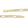 Thumbnail Image 2 of Italian Gold Men's 120 Gauge Diamond-Cut Figaro Chain Necklace in 14K Two-Tone Gold - 22"