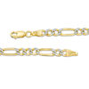 Thumbnail Image 3 of Italian Gold Men's 120 Gauge Diamond-Cut Figaro Chain Necklace in 14K Two-Tone Gold - 22"