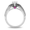 Thumbnail Image 2 of Enchanted Disney Villains Evil Queen 1.00 CT. T.W. Oval Diamond Engagement Ring in 14K White Gold with Black Rhodium