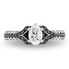 Enchanted Disney Villains Evil Queen 1.00 CT. T.W. Oval Diamond Engagement Ring in 14K White Gold with Black Rhodium
