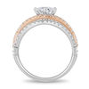 Thumbnail Image 3 of Enchanted Disney Aurora 1.00 CT. T.W. Princess-Cut Diamond Tilted Bypass Frame Engagement Ring in 14K Two-Tone Gold