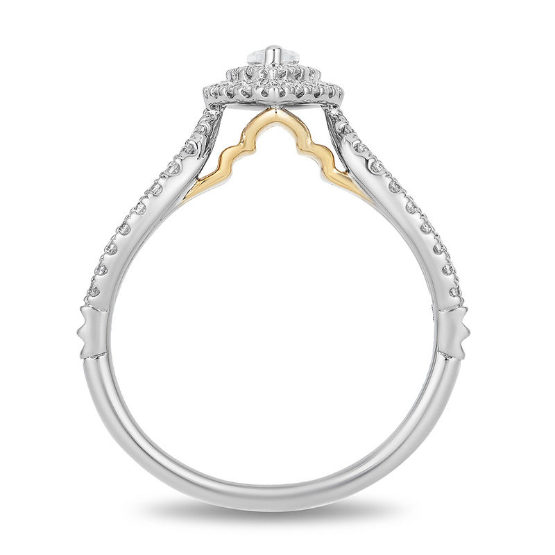 Enchanted Disney Jasmine 0.75 CT. T.W. Marquise Diamond Double Frame Engagement Ring in 14K Two-Tone Gold