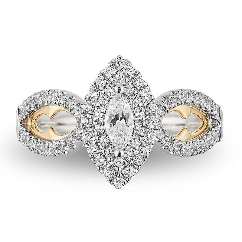 Marquise Diamond Three Tone Ring – Nir Oliva