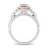 Thumbnail Image 3 of Enchanted Disney Aurora Oval Morganite and 0.69 CT. T.W. Diamond Scallop Frame Engagement Ring in 14K Two-Tone Gold