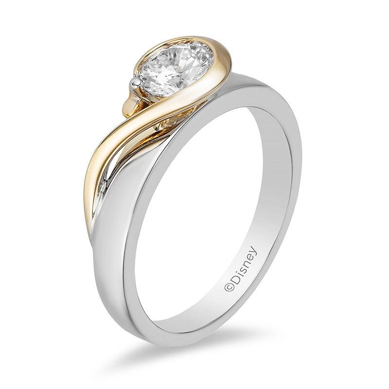 Main Image 2 of Enchanted Disney Villains Hook 0.51 CT. T.W. Diamond Solitaire Engagement Ring in 14K Two-Tone Gold