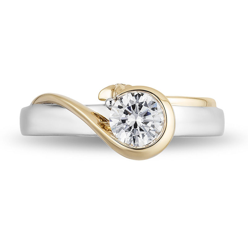 Main Image 4 of Enchanted Disney Villains Hook 0.51 CT. T.W. Diamond Solitaire Engagement Ring in 14K Two-Tone Gold