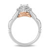 Thumbnail Image 2 of Enchanted Disney Ariel 1.00 CT. T.W. Pear-Shaped Diamond Double Frame Shell Engagement Ring in 14K Two-Tone Gold