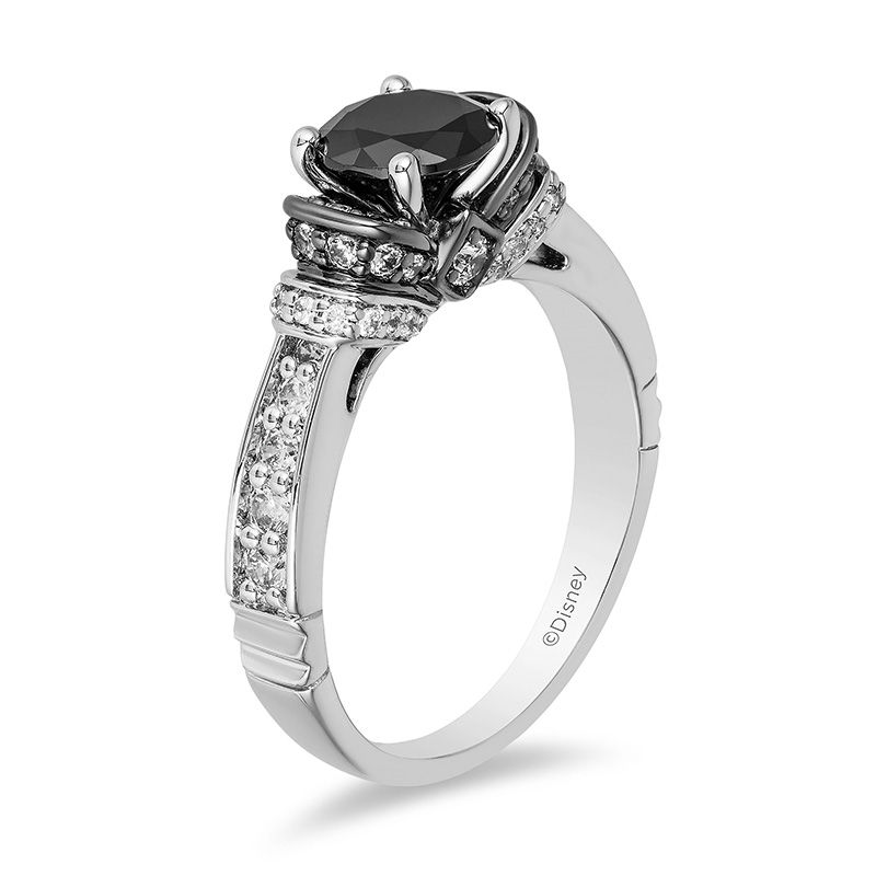 Enchanted Disney Villains Evil Queen 1.50 CT. T.W. Black and White Diamond Engagement Ring in 14K White Gold