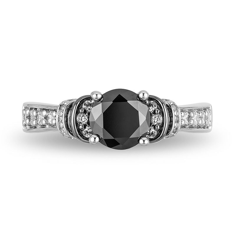 Enchanted Disney Villains Evil Queen 1.50 CT. T.W. Black and White Diamond Engagement Ring in 14K White Gold