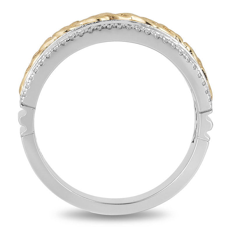 Enchanted Disney 0.25 CT. T.W. Diamond Celtic Knot Centre Wedding Band in 14K Two-Tone Gold