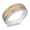 Thumbnail Image 1 of Enchanted Disney Men's 0.25 CT. T.W. Diamond Braid Centre Wedding Band in 14K Two-Tone Gold
