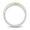 Thumbnail Image 3 of Enchanted Disney Men's 0.25 CT. T.W. Diamond Braid Centre Wedding Band in 14K Two-Tone Gold