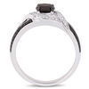 Thumbnail Image 4 of 0.99 CT. T.W. Enhanced Black and White Diamond Bypass Split Shank Engagement Ring in 10K White Gold