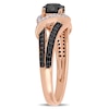 Thumbnail Image 3 of 0.99 CT. T.W. Black and White Diamond Ribbon Bypass Engagement Ring in 10K Rose Gold