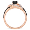 Thumbnail Image 4 of 0.99 CT. T.W. Black and White Diamond Ribbon Bypass Engagement Ring in 10K Rose Gold