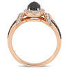 Thumbnail Image 4 of 0.95 CT. T.W. Oval Enhanced Black and White Diamond Frame Collar Engagement Ring in 10K Rose Gold