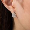 Thumbnail Image 1 of 0.95 CT. T.W. Pear-Shaped Multi-Diamond Teardrop Frame Stud Earrings in 10K Gold