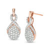 Thumbnail Image 0 of 0.95 CT. T.W. Composite Diamond Pear-Shaped Drop Earrings in 10K Rose Gold