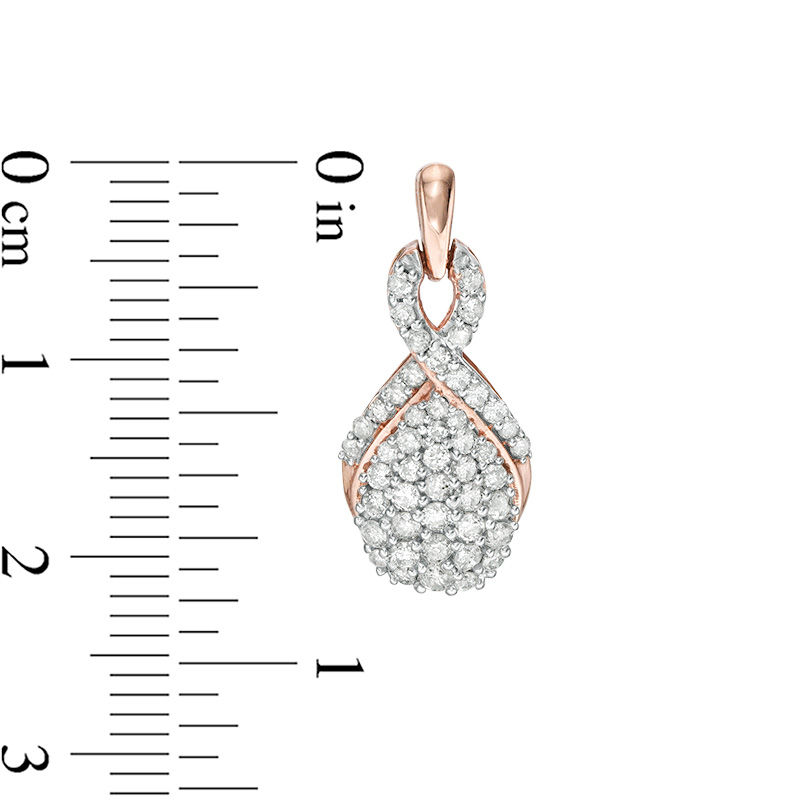 0.95 CT. T.W. Composite Diamond Pear-Shaped Drop Earrings in 10K Rose Gold
