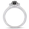 Thumbnail Image 3 of 1.23 CT. T.W. Marquise Enhanced Black and White Diamond Frame Vintage-Style Engagement Ring in 10K White Gold