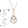 Thumbnail Image 3 of 0.95 CT. T.W. Composite Diamond Teardrop Frame Pendant in 10K Rose Gold