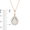 Thumbnail Image 2 of 0.95 CT. T.W. Composite Diamond Teardrop Frame Pendant in 10K Rose Gold