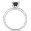 Thumbnail Image 4 of 1.10 CT. T.W. Emerald-Cut Enhanced Black and White Diamond Engagement Ring in 10K White Gold