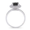 Thumbnail Image 3 of 1.59 CT. T.W. Enhanced Black and White Diamond Double Frame Engagement Ring in 14K White Gold