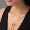 Thumbnail Image 1 of 0.45 CT. T.W. Baguette and Round Diamond Heart Pendant in 10K Rose Gold