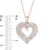 Thumbnail Image 2 of 0.45 CT. T.W. Baguette and Round Diamond Heart Pendant in 10K Rose Gold
