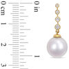 Thumbnail Image 2 of 10.0 - 10.5mm Cultured South Sea Pearl and 0.17 CT. T.W. Diamond Drop Earrings in 14K Gold