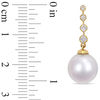 Thumbnail Image 3 of 10.0-10.5mm South Sea Cultured Pearl and 0.17 CT. T.W. Diamond Drop Earrings in 14K Gold