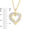Thumbnail Image 2 of 0.45 CT. T.W. Baguette and Round Diamond Heart Pendant in 10K Gold