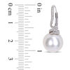 Thumbnail Image 3 of 11.0-12.0mm Freshwater Cultured Pearl and 0.048 CT. T.W. Diamond Swirl Drop Earrings in Sterling Silver