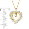 Thumbnail Image 3 of 0.95 CT. T.W. Diamond Sunburst Heart Pendant in 10K Gold