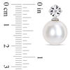 Thumbnail Image 3 of 11.0-12.0mm Freshwater Cultured Pearl and Diamond Accent Drop Earrings in Sterling Silver