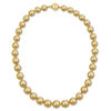 Thumbnail Image 3 of 10.0 - 12.5mm Golden Cream Cultured South Sea Pearl Strand Necklace and 0.06 CT. T.W. Diamond Ball Clasp in 14K Gold
