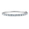 Thumbnail Image 1 of Sideways Oval Aquamarine Line Bangle in Sterling Silver